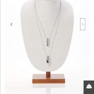 J.Jill NEW Stylish Sculpted-Metal Double-Drop Necklace NWT